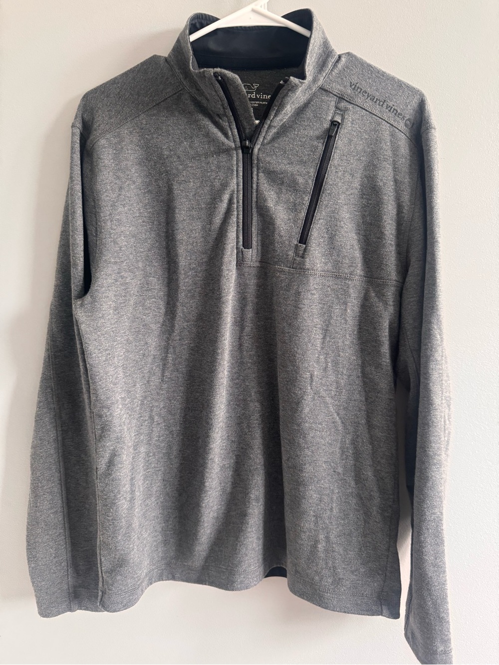 Vineyard Vines Gray Performance 1/4 Zip Pullover XS Pocket Stretch